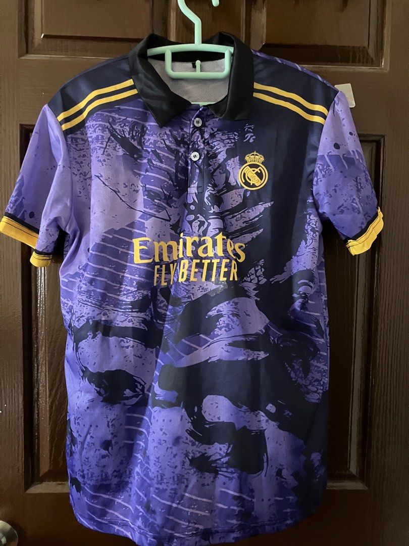 Real madrid jersey with collar sales