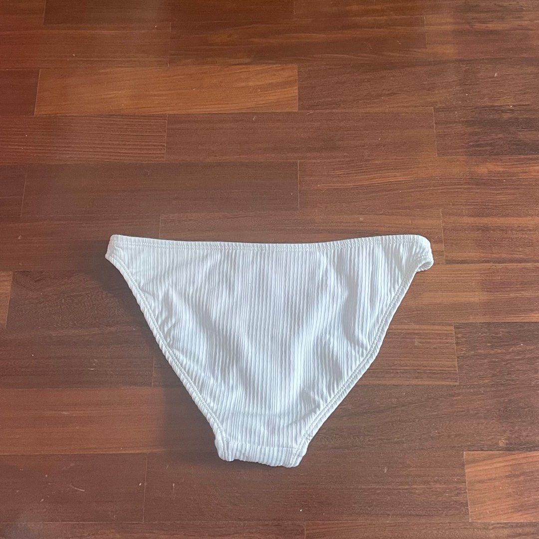 White high waisted ribbed bikini bottoms outlet