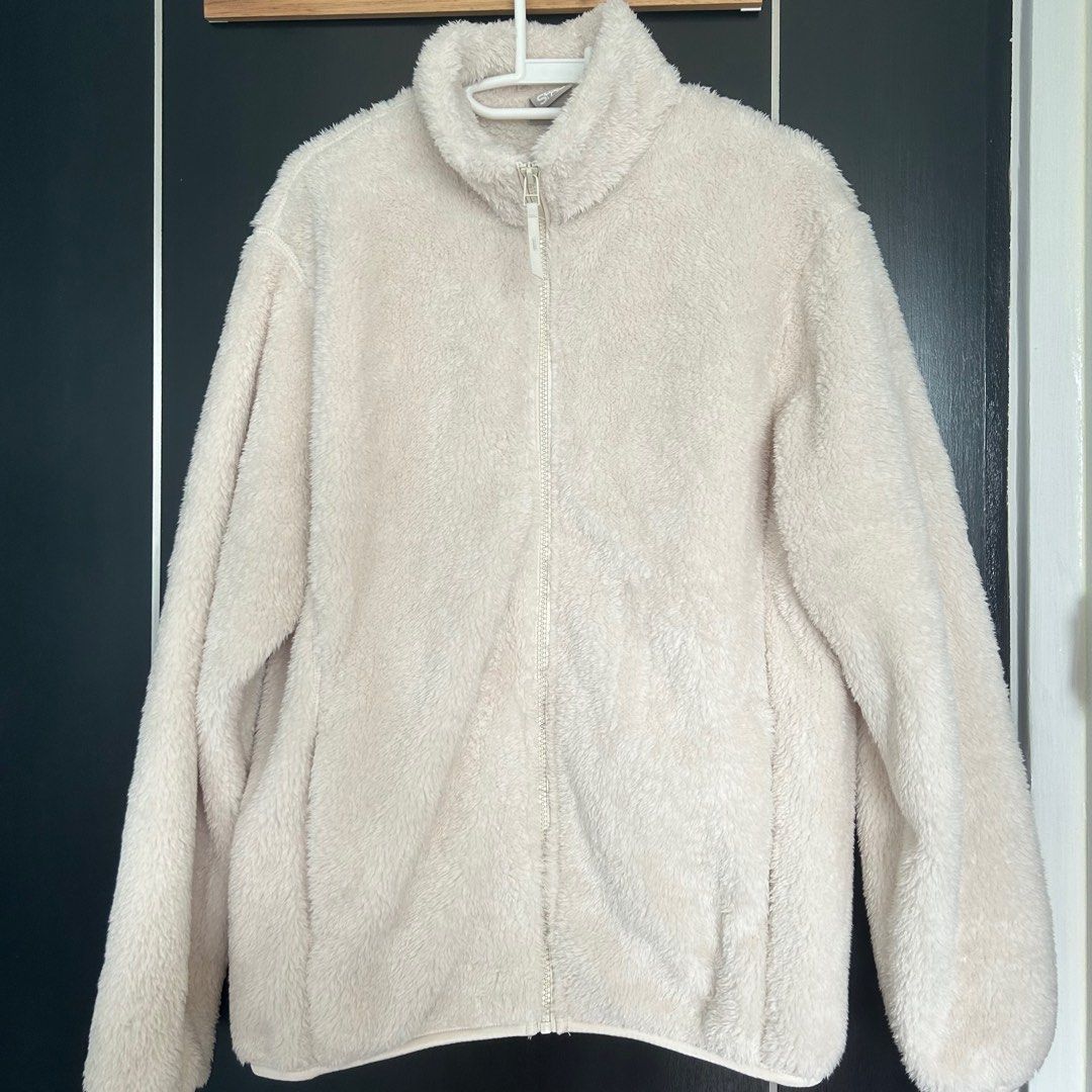 Cream Fleece Jacket Women s Fashion Coats Jackets and Outerwear