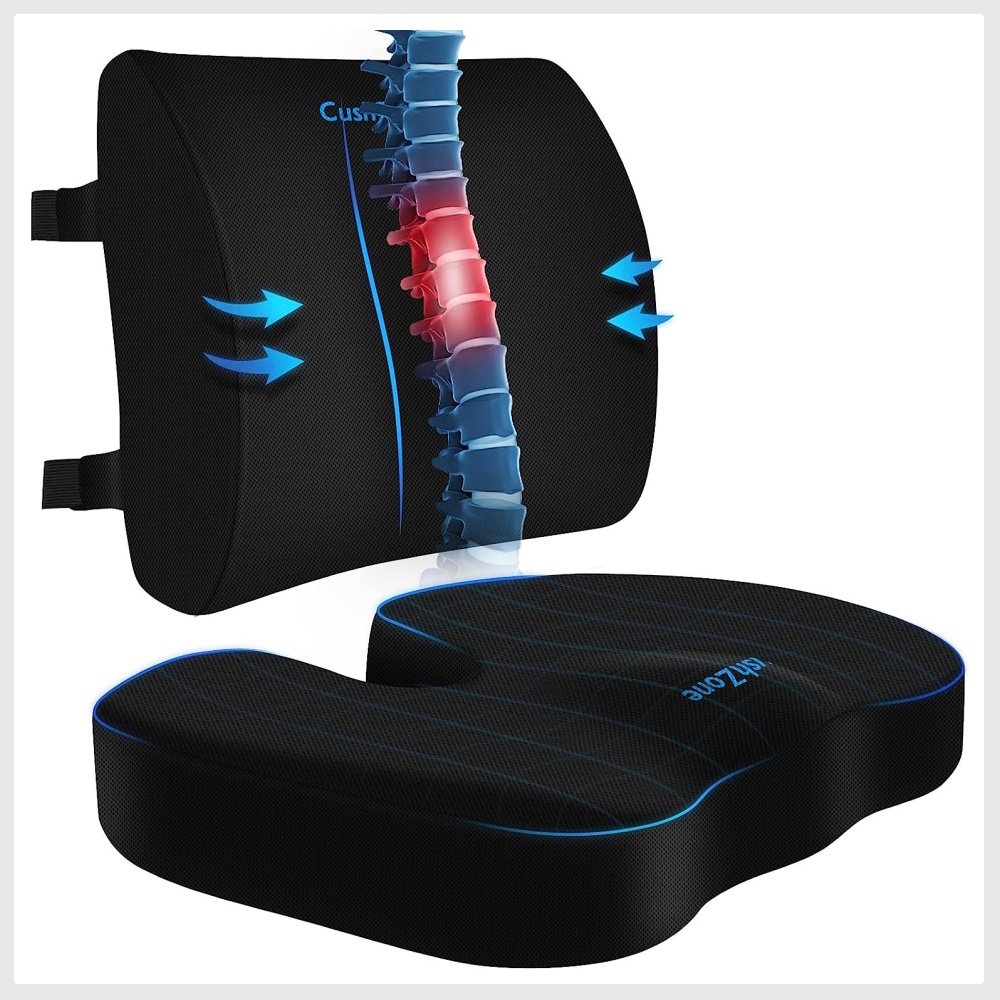 Lumbar support cushion for armchair top