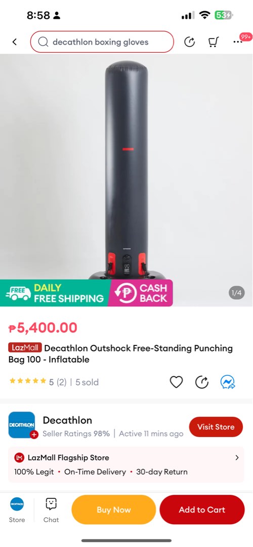 Out Shock Boxing Machine Inflatable Decathlon Outshock Free-standing Punching bag Inflatable, Sports ...