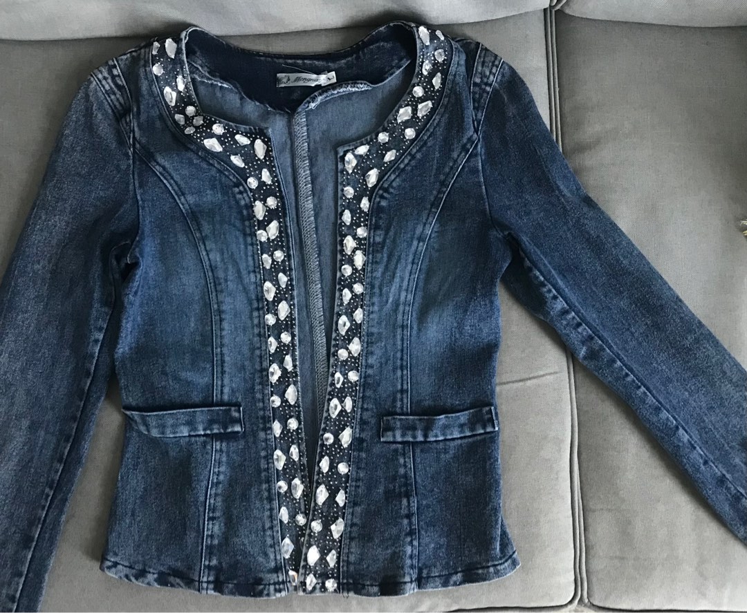 Denim jacket sales with diamonds