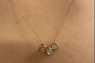 Diamong Stud Earrings and Necklace