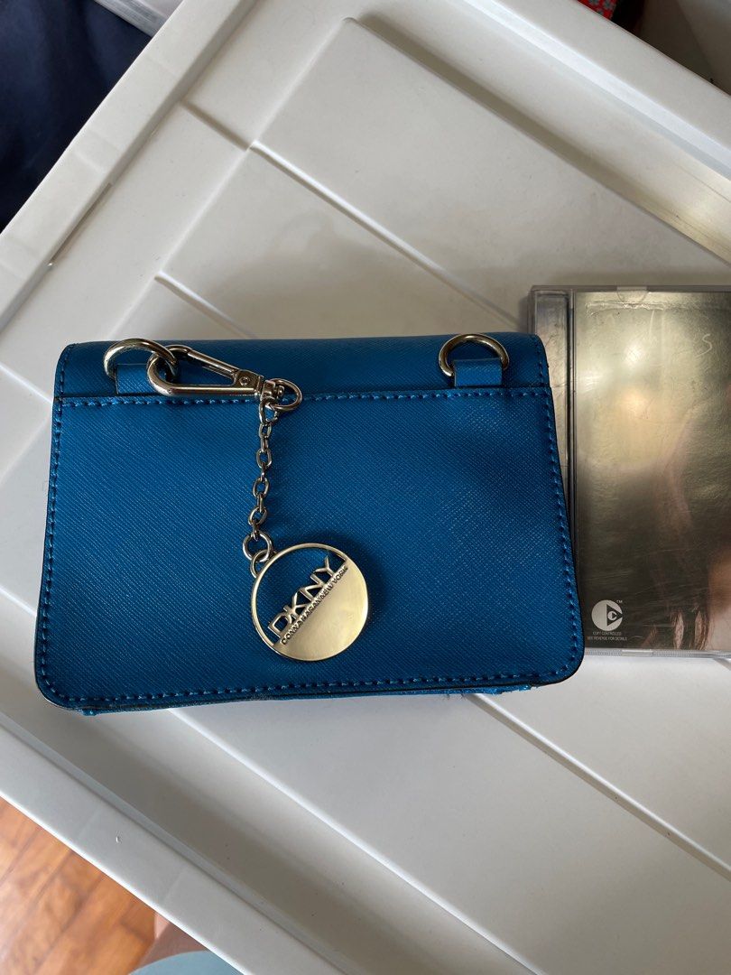 DKNY Ella Logo-design Denim Small Shoulder Bag in Blue | Lyst