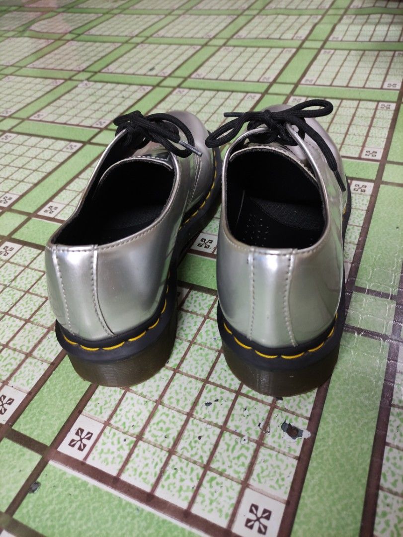 Doc Martens 1461 Vegan Metallic Chrome Silver Women s Fashion