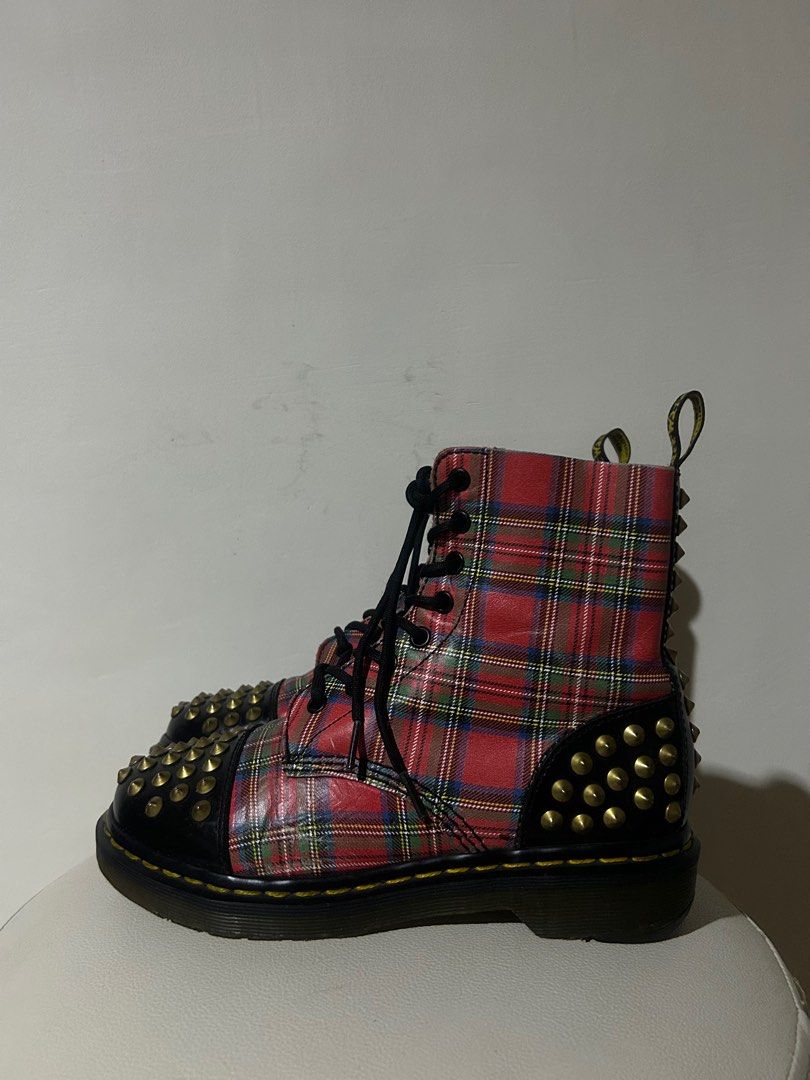 1460 tartan leather lace up boots shop