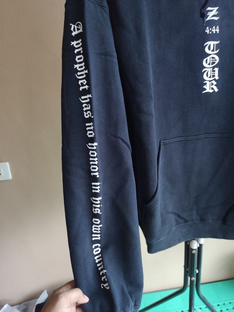 Fear of God x Jay-Z 4:44 Tour Hoodie (Category: Coats, Jackets and Outerwear) located in General Trias. Submitted by seoul.connectionxx (Listing ID 1262600111, Image 3). Description: Authentic / Legit Large Minor Hairline Cracks on Back Print No other issues.