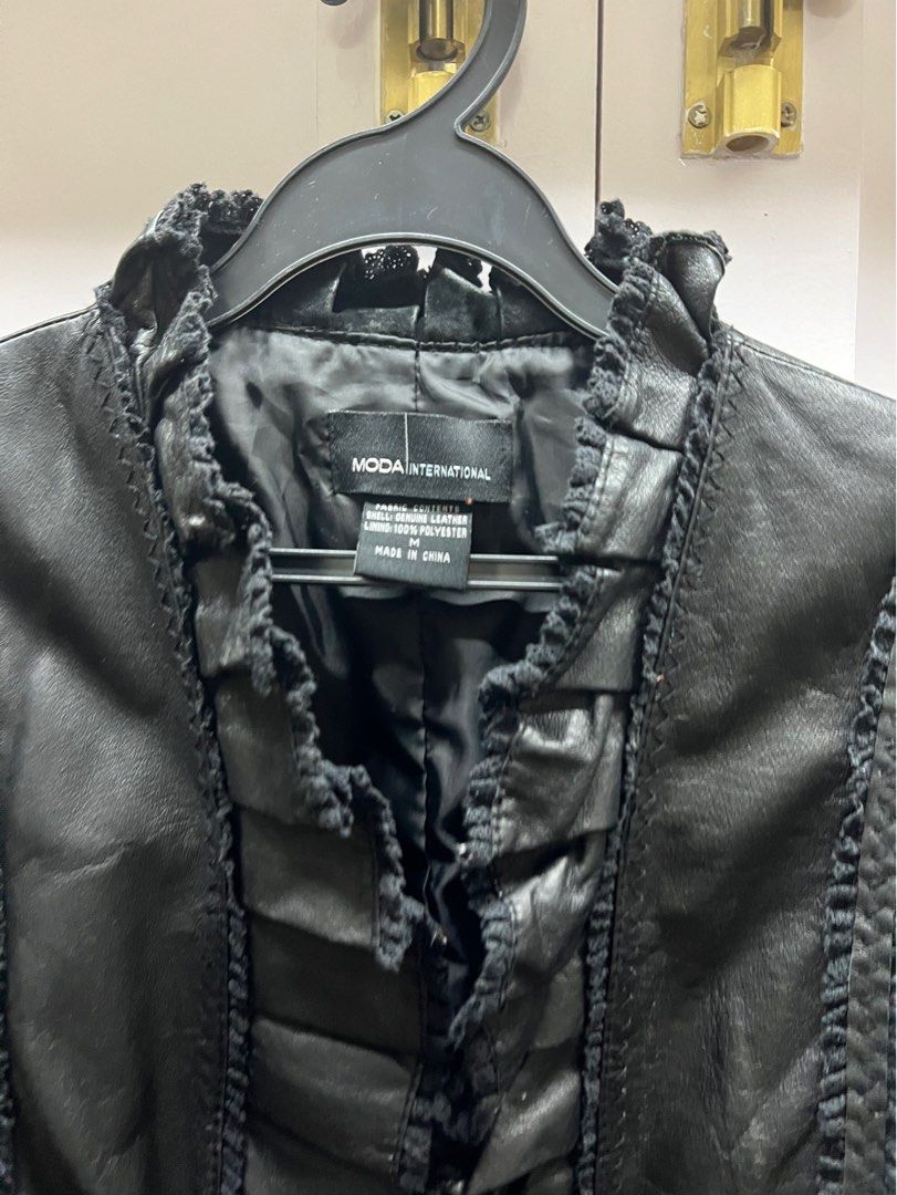 Shell genuine deals leather jacket