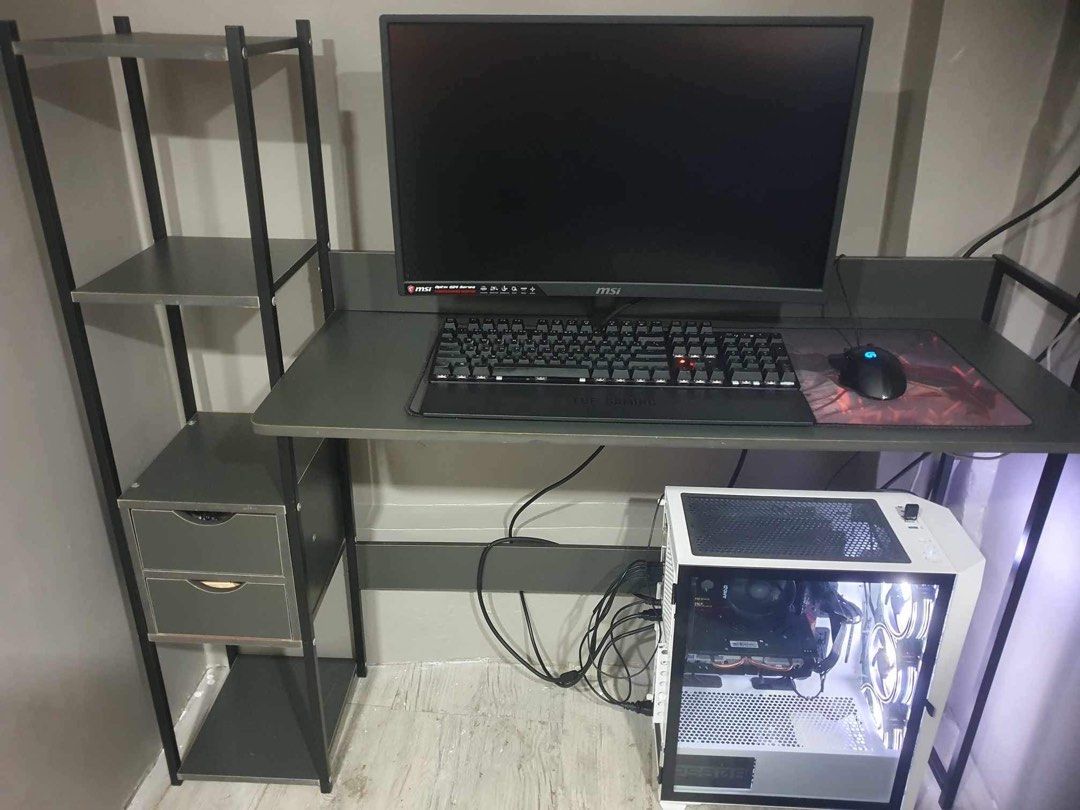FULL SET DESKTOP PC (Category: Desktops) located in Makati City. Submitted by ennaira_16 (Listing ID 1262629699, Image 1). Description: FOR SALE - FULL SET DESKTOP RFS > HINDI NA MASYADO NAGAGAMIT DAHIL MAY LAPTOP NA FOR WFH / ONLINE CLASS / CASUAL GAMING HINDI PO AKO RESELLER OR NAG BBUILD NANG PC PANG PERSONAL USE KO PO ITO KASAMA PO MISMONG COMPUTER TABLE BOUGHT LAST 2020 MAY INADD AKONG RAM AT GPU RAM FURY BEAST AND AISURIX RX 580 BOUGHT LAST