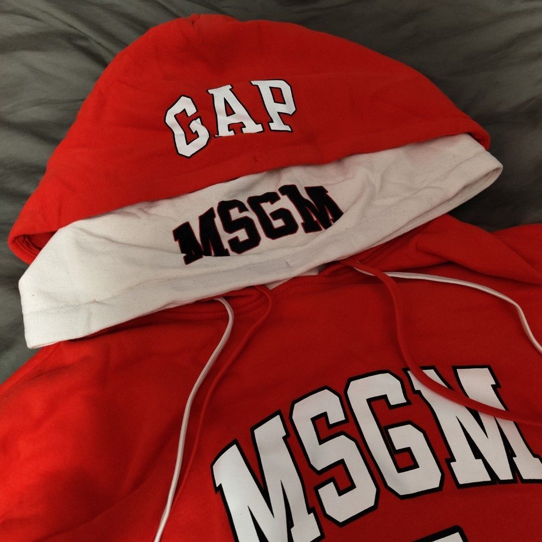 GAP x MSGM Red Unisex Oversize Hoodie