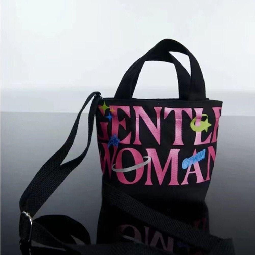 Gentlewoman Canvas Bag Small Print Thai Tote Bag Portable Mini Messenger Bag Gentle Woman Letter Handbag Women