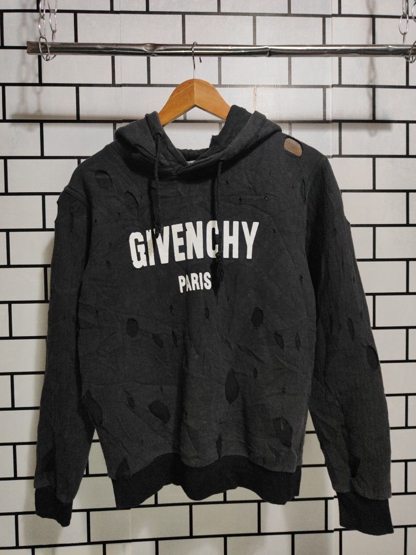 Givenchy distressed discount hoodie black