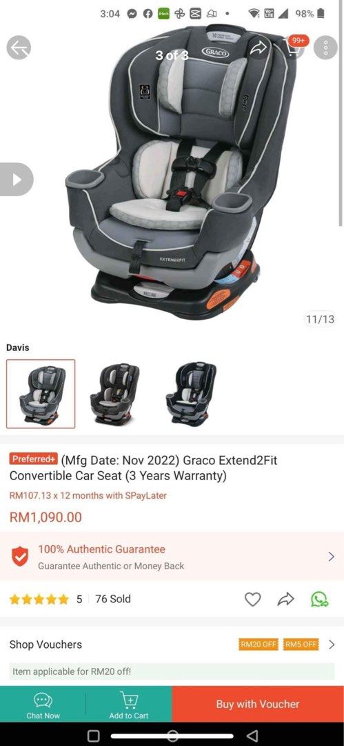 Graco extend2fit carter hot sale