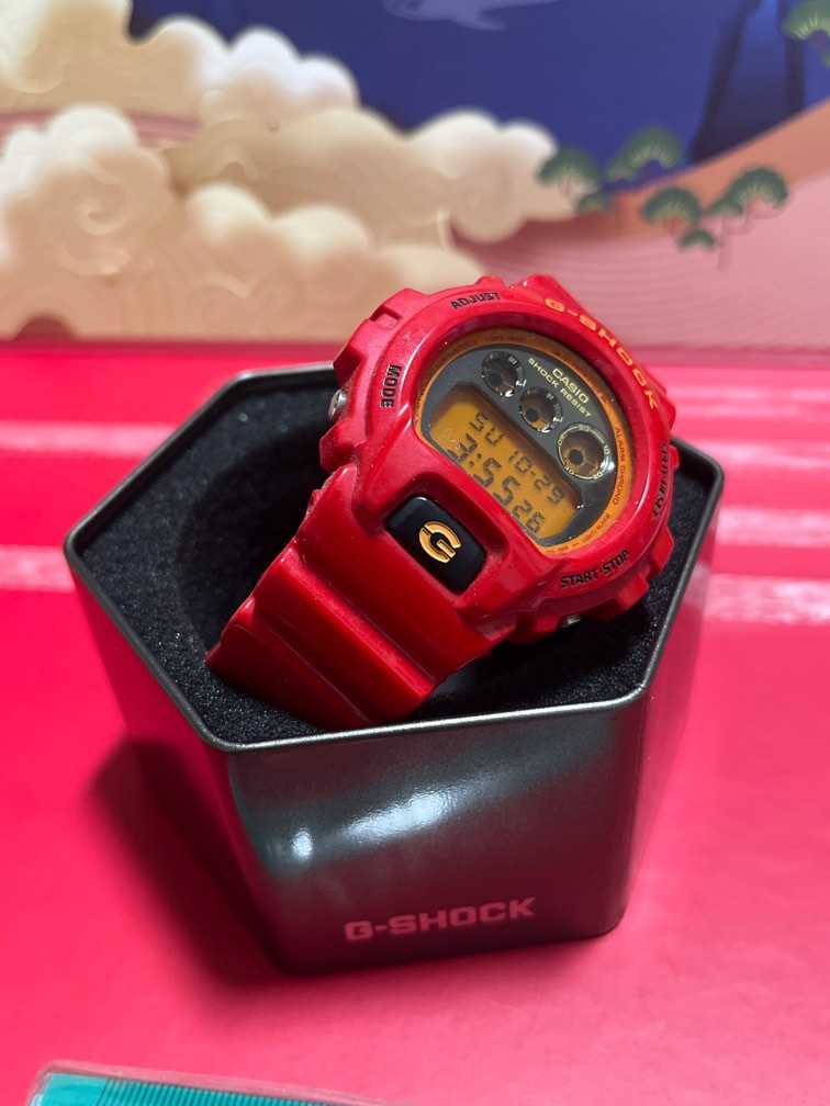 G Shock DW6900 Red Orange Men s Fashion Watches Accessories