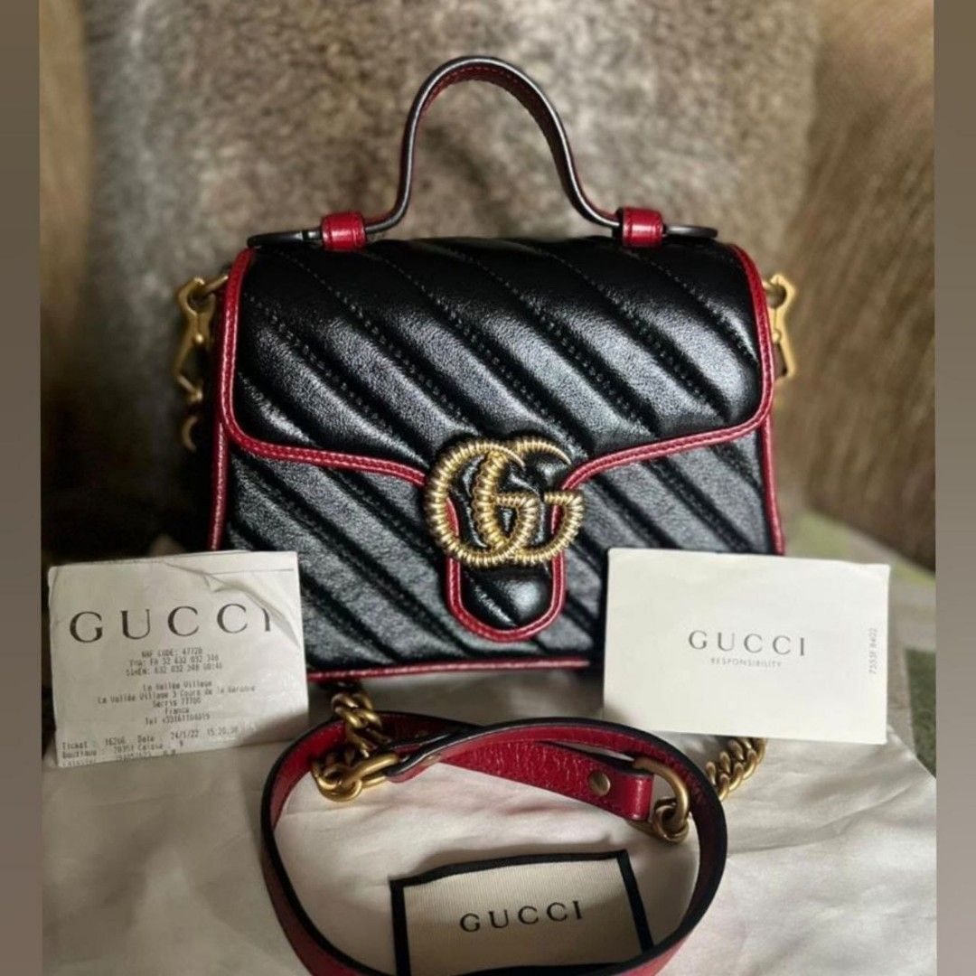 Gucci Marmont mini Black 2017, Barang Mewah, Tas & Dompet di Carousell