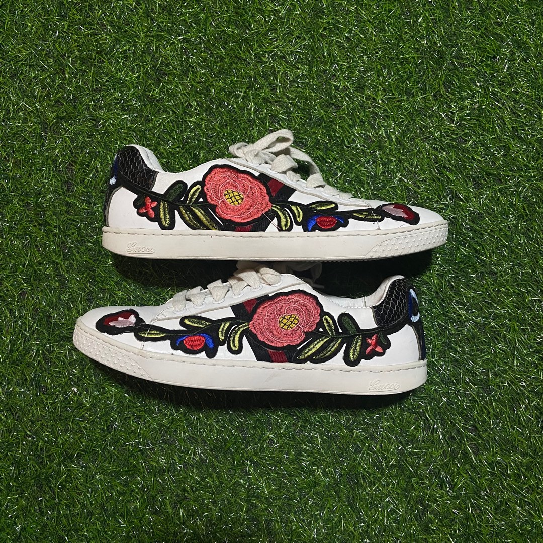 GUCCI ACE EMBROIDERED FLORAL Luxury Sneakers Footwear on Carousell
