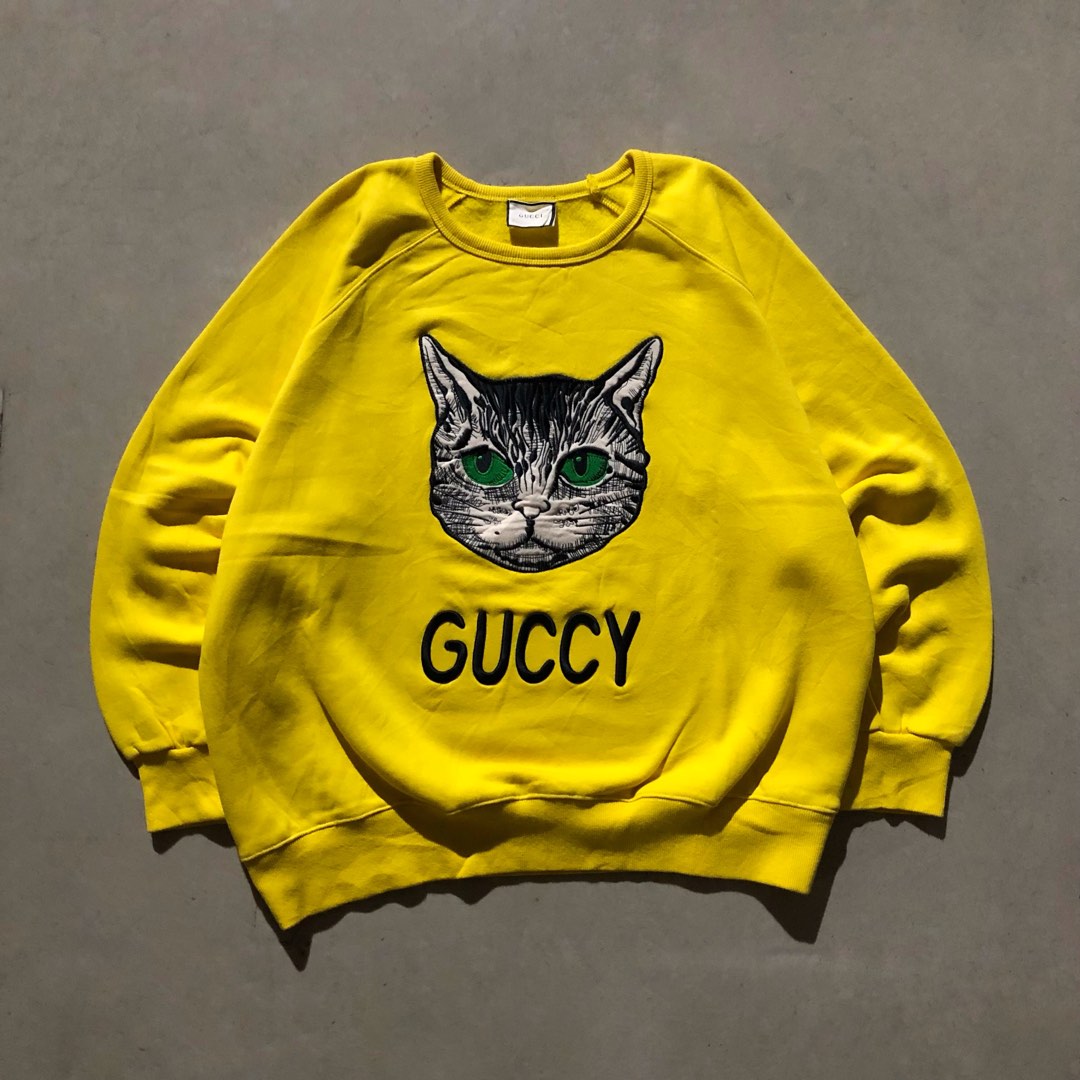 Gucci yellow cat sweater online