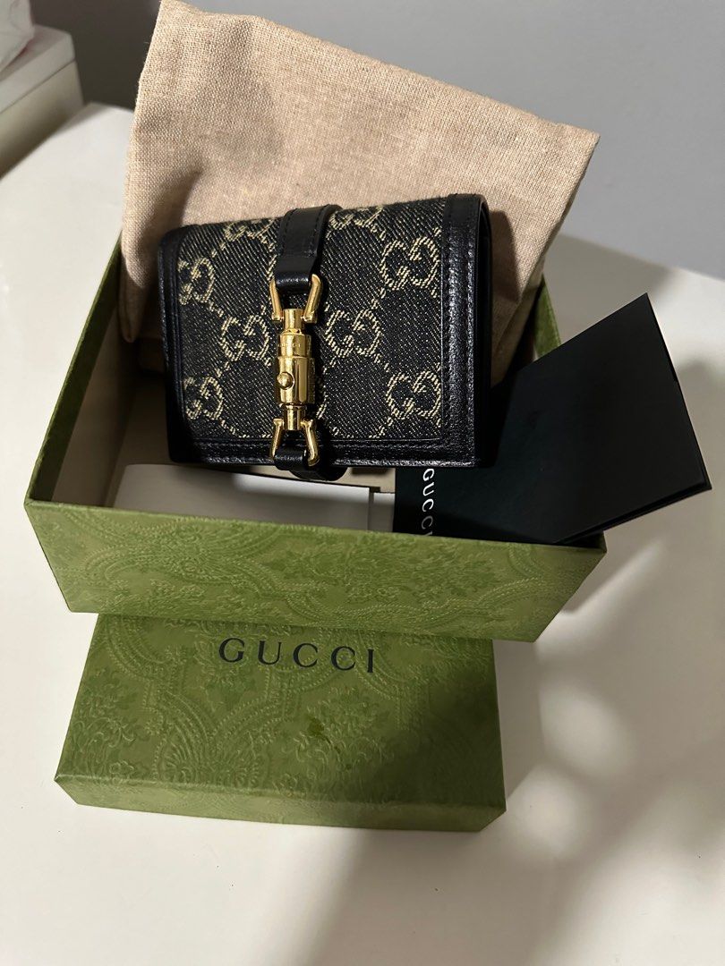 Gucci GG Supreme 1961 Jackie Card Case Wallet (SHF-Roet5l) – LuxeDH