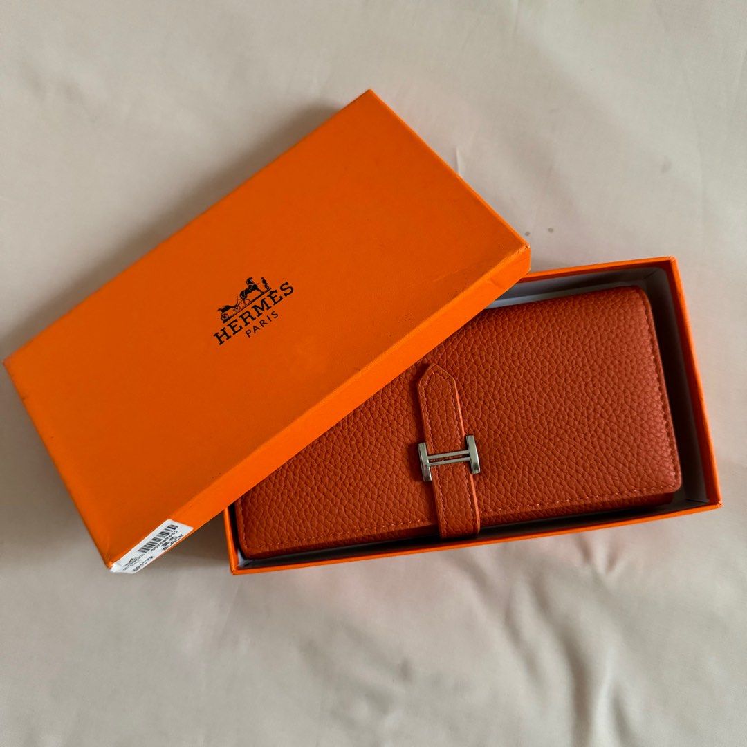Hermes Orange Wallet, Women's Fashion, Bags & Wallets, Wallets & Card ...