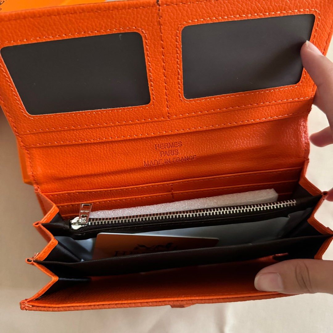 Hermes Orange Wallet, Women's Fashion, Bags & Wallets, Wallets & Card ...