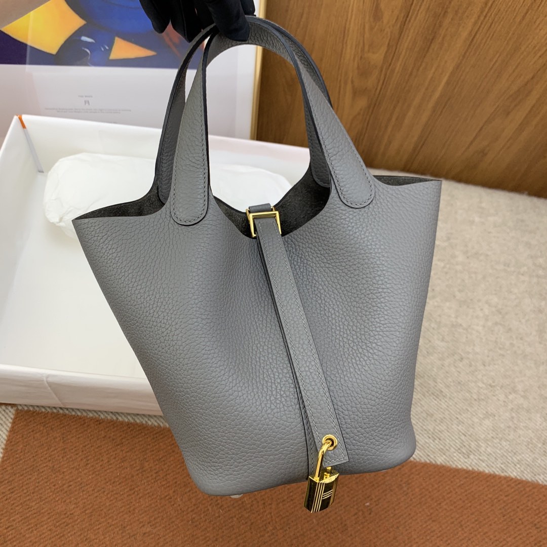 Hermes Picotin 18 Gris Myer GHW Luxury Bags Wallets on Carousell