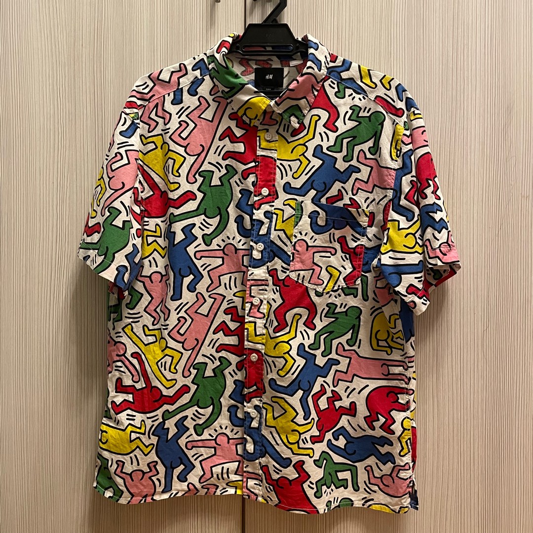 H&M Keith Haring Shirt, Men's Fashion, Tops & Sets, Formal Shirts on