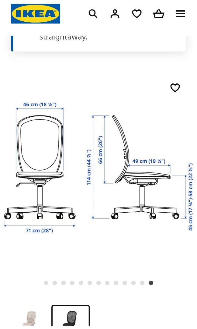 IKEA Office Chair, Furniture & Home Living, Furniture, Chairs on Carousell