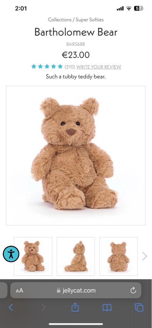 Jellycat Bartholomew Bear (Tiny), Hobbies & Toys, Toys & Games on Carousell