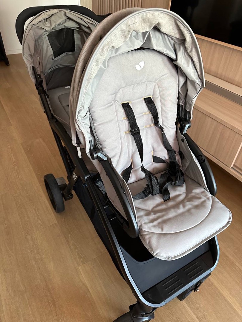 Poussette Double Joie Evalite Duo - Siège Arrière Inclinable, Pliage Compact, Compatible Sièges Auto