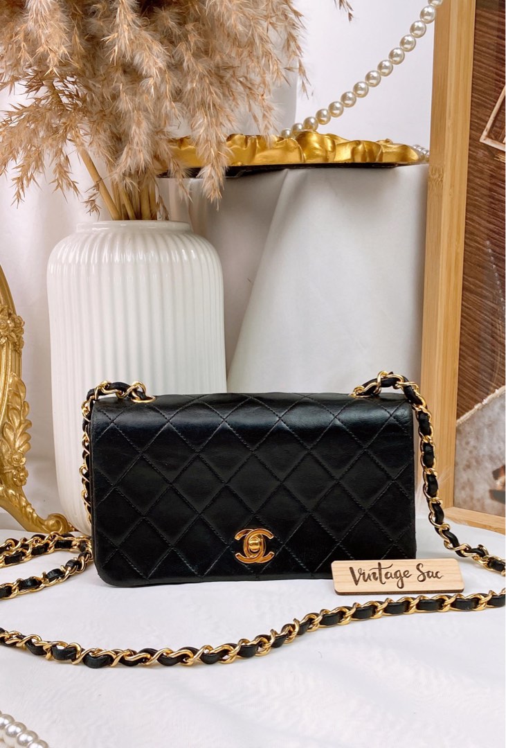 🖤 [SOLD VIA STORIES] VINTAGE CHANEL MINI CLASSIC QUILTED FULL FLAP BAG  BLACK LAMBSKIN 24K GHW GOLD HARDWARE CF 19CM 19 CM, Luxury, Bags & Wallets  on Carousell