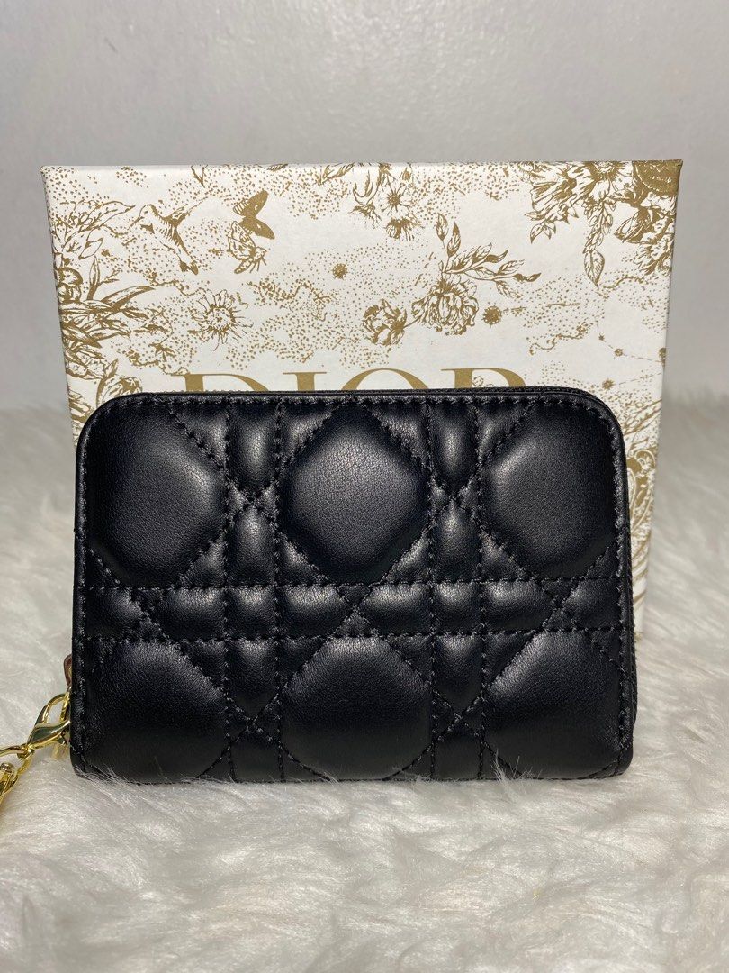 Dior - Lady Dior Voyageur Small Coin Purse Black Cannage Lambskin - Women