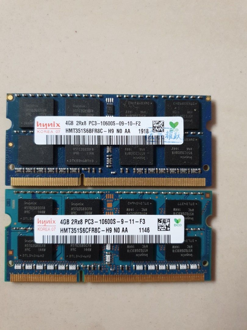 laptop ram 2x4GB DDR3 Computers Tech Parts Accessories