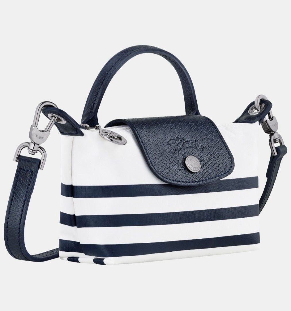 Limited Edition) Longchamp Le Pliage Striped Pouch, Luxury, Bags & Wallets  on Carousell