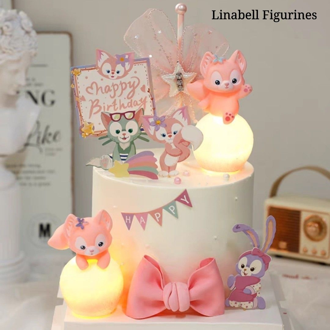 Disney LinaBell Theme cake topperJungle Animals Pink Fox Cake