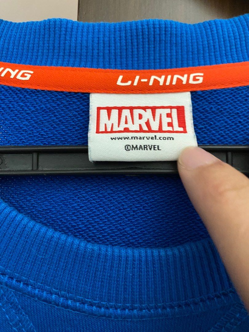 Li-Ning x Marvel Captain America Sweater (Category: Tshirts & Polo Shirts ) located in Imus. Submitted by commoditieees (Listing ID 1262612947, Image 2). Description: Captain America Sweater by Li Ning x Marvel Dimes: 18x25 Shipping Shouldered by buyer.