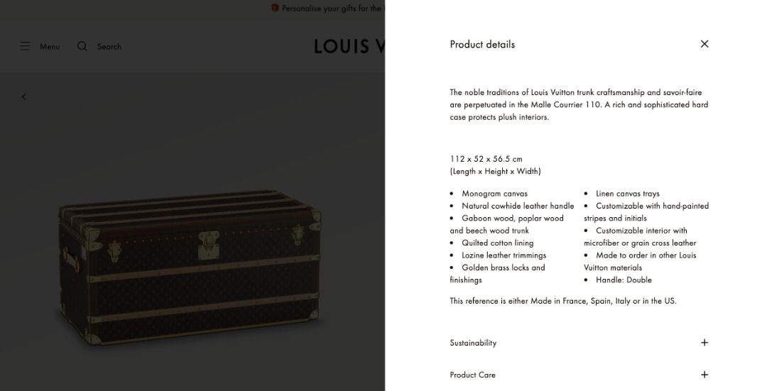 Louis Vuitton Courrier Lozine 110 trunk