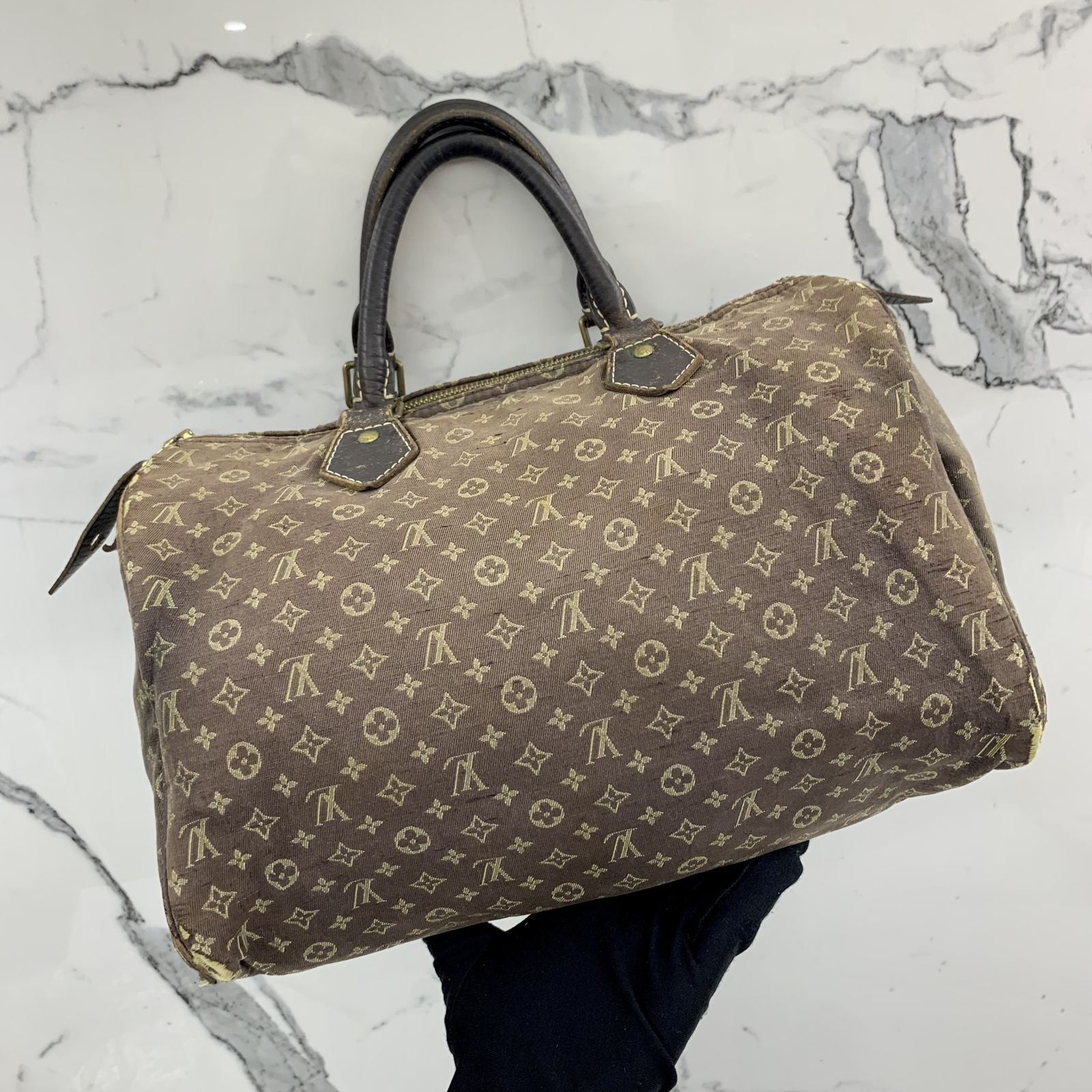 Unisex Pre-Owned Authenticated Louis Vuitton Monogram Speedy 25 Canvas  Brown Boston Bag Top HandleBag 