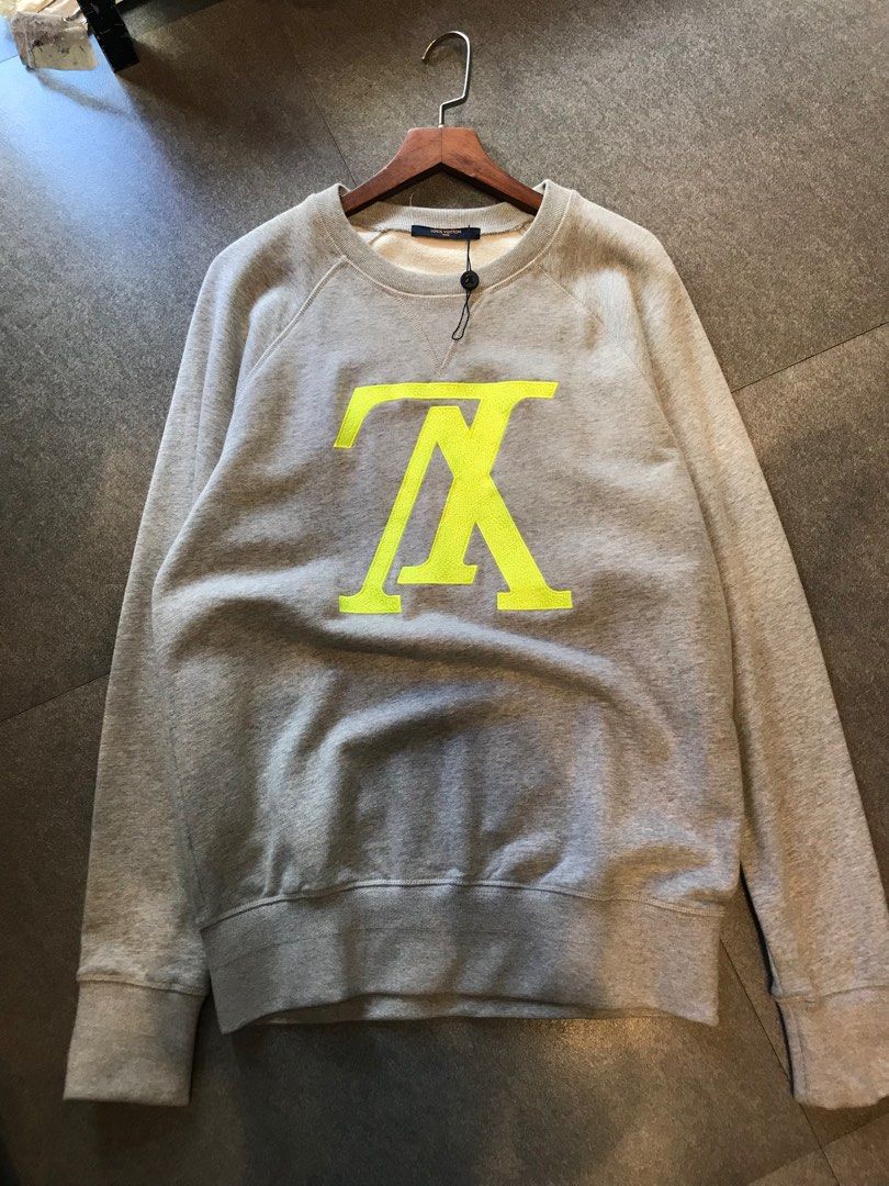 Lv Green Logo Sweater, Men's Fashion, Tops & Sets, Hoodies on Carousell