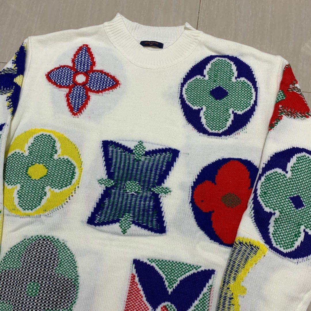 LOUIS VUITTON WATERCOLOR MONOGRAM KNITTED SWEATER, Men's Fashion, Coats,  Jackets and Outerwear on Carousell