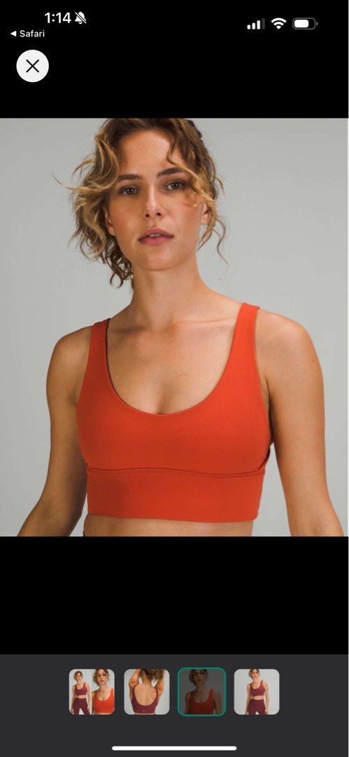 Lululemon Align™ Reversible Bra Light Support, A/b Cup In Mulled  Wine/canyon Orange