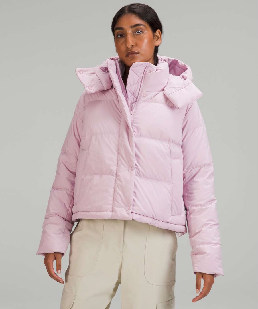 Lululemon Wunder Puff Cropped Jacket (Pink Peony), Women's Fashion