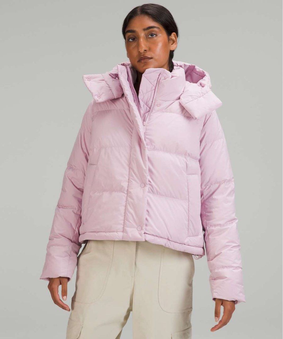 Pink puffer sales bomber jacket