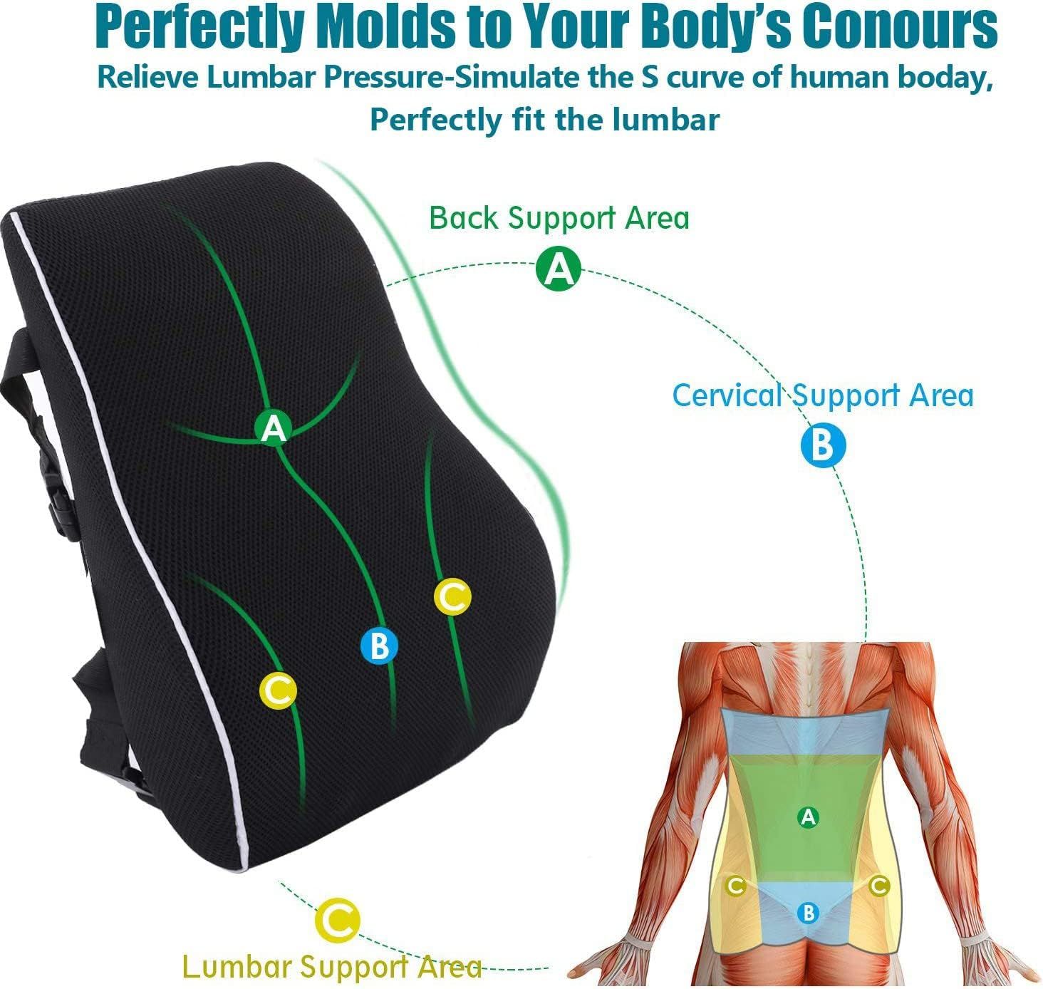 Lumbar cushion for recliner clearance