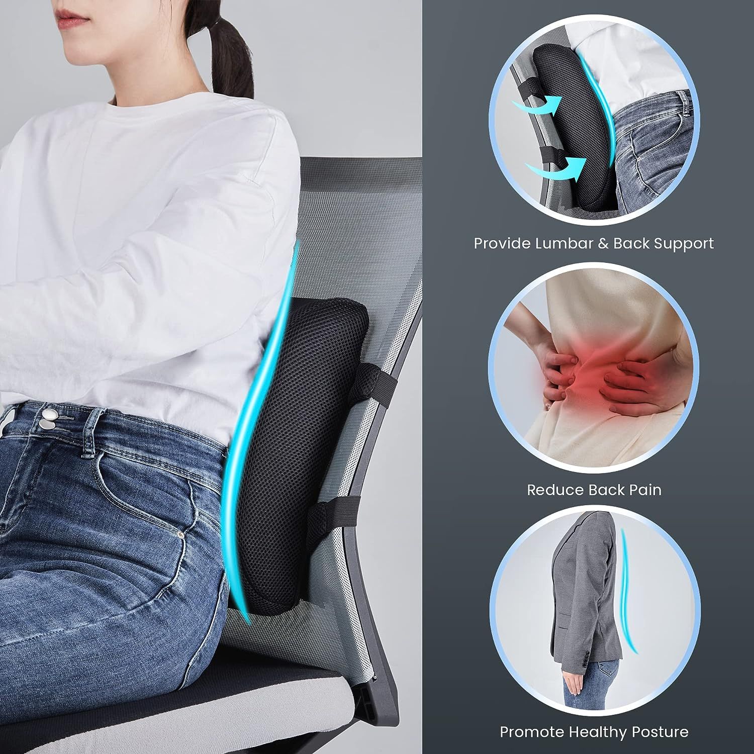 Lower back support cushion for office chair best sale