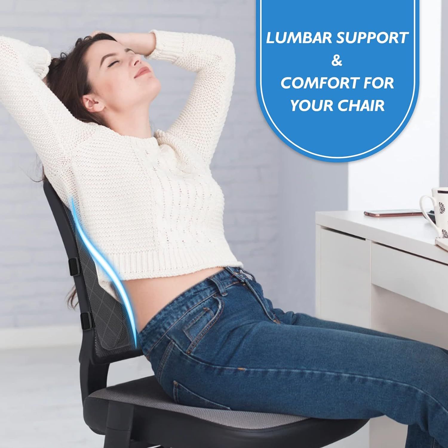  Lumbar Support Pillow for Office Chair Back Support Pillow for  Car, Computer, Gaming Chair, Recliner Memory Foam Back Cushion for Pain  Relief Improve Posture, Mesh Cover Double Adjustable Straps : QUTOOL