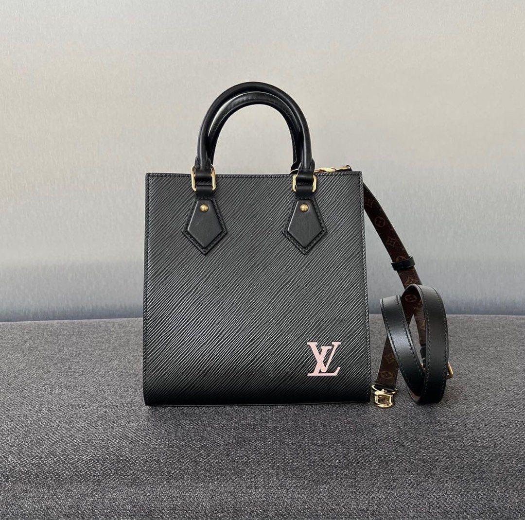 Louis Vuitton Petit Sac Plat EPI Leather Crossbody Bag Black