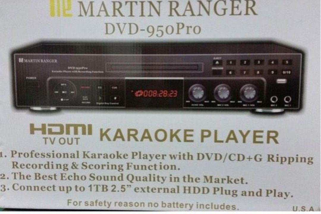 Martin roland / ranger dvd player karoake key control 1 year warranty ...