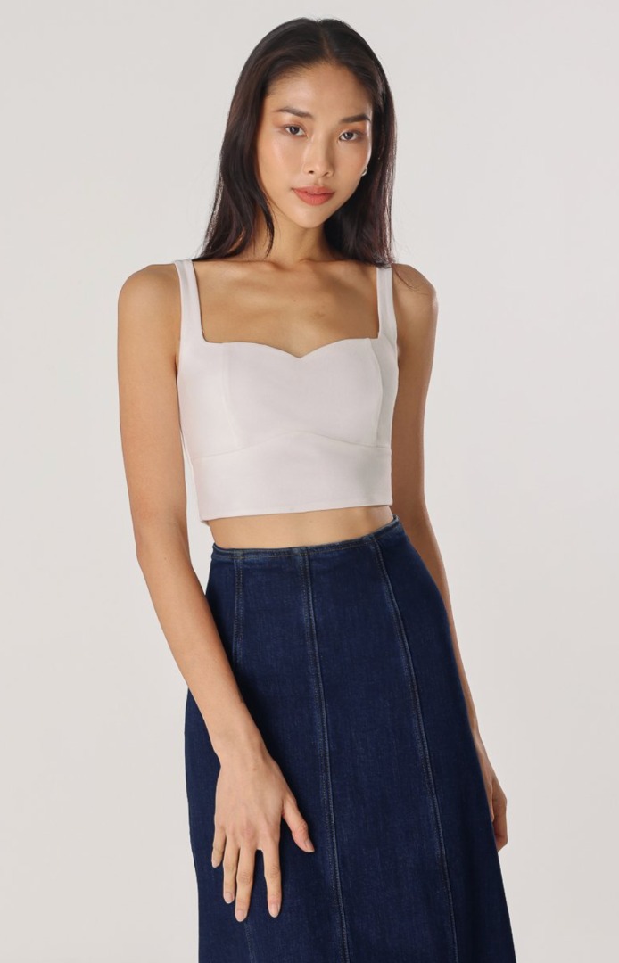 xs & s • LEXI PADDED SWEETHEART CORSET TOP (WHITE), Women's Fashion, Tops,  Sleeveless on Carousell