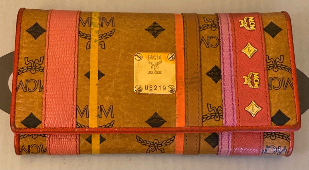 Authentic MCM Cognac Long Wallet, Luxury, Bags & Wallets on Carousell