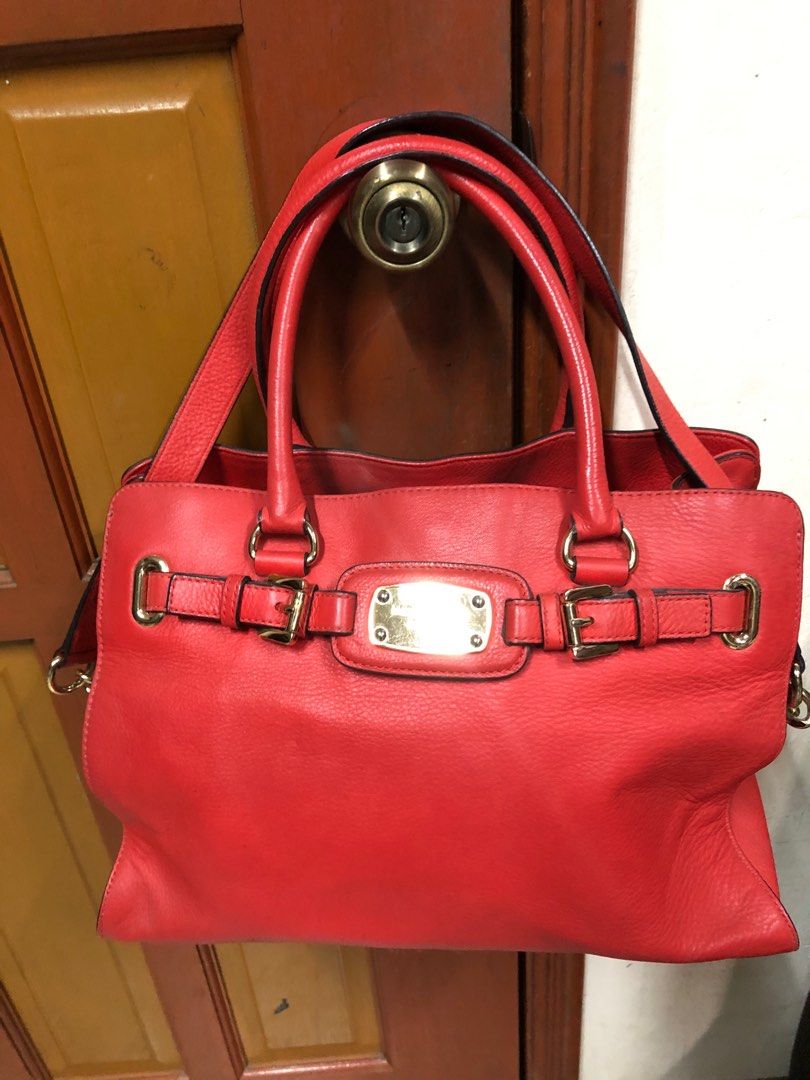 Authentic Michael Kors Hamilton Satchel Bag, Luxury, Bags & Wallets on  Carousell